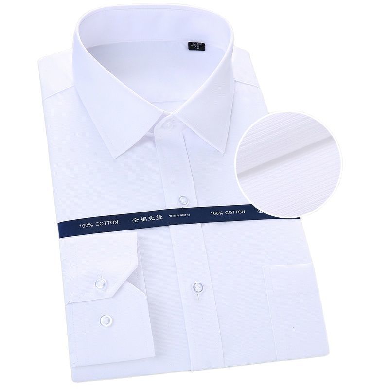 Pure Cotton Oversized Shirt for men Long Sleeve striped solid formal Man's shirts 8Xl White Square collar comfortable clothing 220322