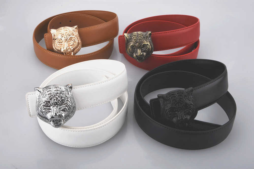 Belt Belts For Men 2022 Copper Black Gold Silver Senior Tiger Head Buckle Belt Fashion Leather Casual Women Men Belt