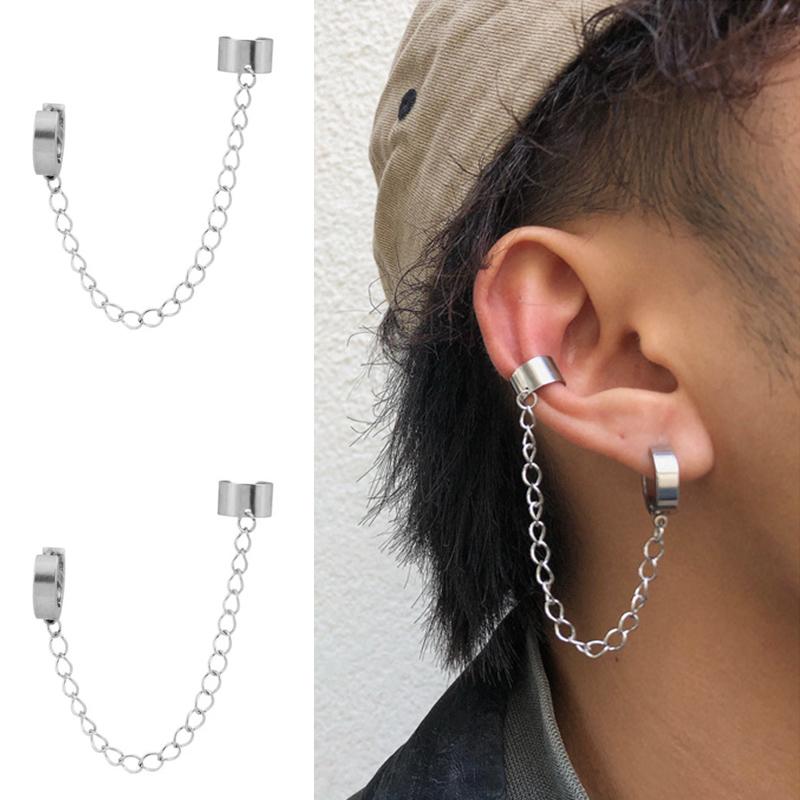 Clip-on & Screw Back 1pcs Unisex Stainless Steel Chain Men And Women Ear Clip Hip Hop Single Earrings Silver Color Cuffs Punk Jewelry Wholes
Clip-on & Screw Back 1pcs Unisex Stainless Steel Chain Men And Women Ear Clip Hip Hop Single Earrings Silver Color Cuffs Punk Jewelry Wholes