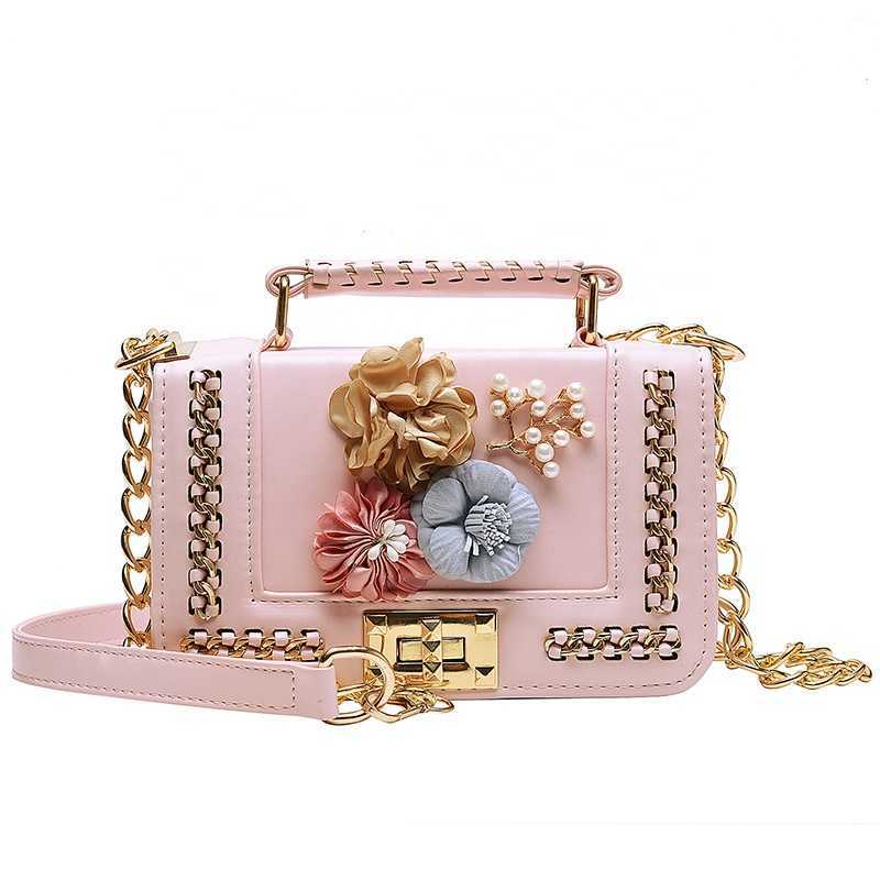 Quickly Dropshipping Handbag Designer Ladies 3d Flower Vase Woman Bags Luxury s, Pink flower