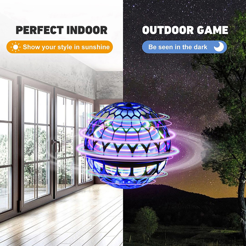 Pro Flying Ball Spinner Toy Hand Controlled Drone Helicopter Hoverball Mini UFO With RGB Light Kids Boys Girls Gifts 220621