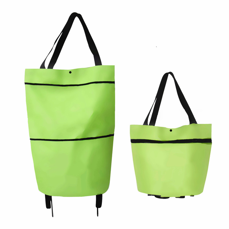 Folding Shopping Pull Cart Trolley Bag With Wheels Foldable s Reusable Grocery s Food Organizer Vegetables gx220611