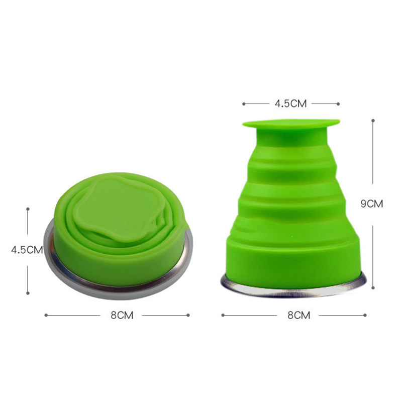 200ML Silicone Folding Cup Drinkware Tumblers Retractable Outdoor Travel Camping Water Cups Mug With Lanyard