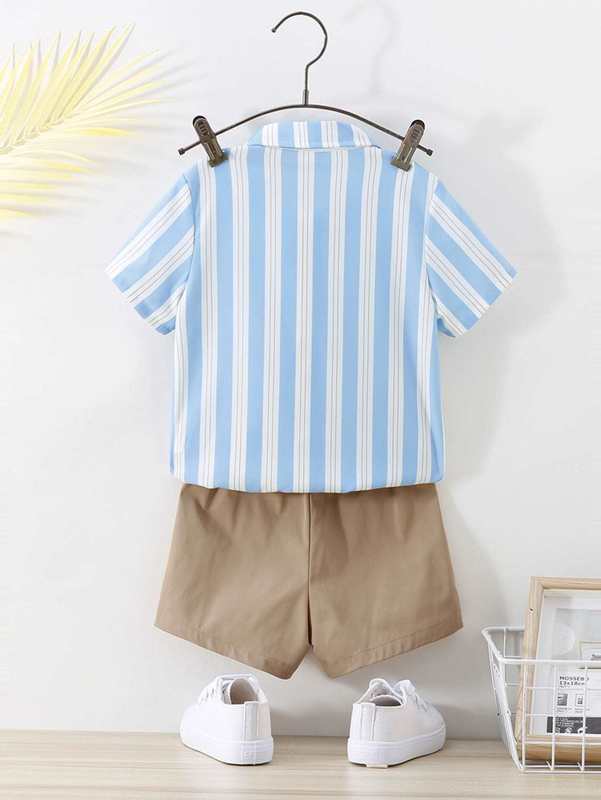 Toddler Boys Vertical Striped Shirt & Shorts SHE01