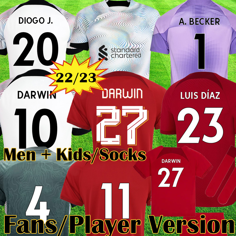22 23 season home RED DARWIN 27 soccer jerseys Player Version CARVALHO 2022 2023 Mohamed Diogo Luis DIaz football shirts men kids kits uniform Fabio Alexander Arnold, Cl home 
22 23 season home RED DARWIN 27 soccer jerseys Player Version CARVALHO 2022 2023 Mohamed Diogo Luis DIaz football shirts men kids kits uniform Fabio Alexander Arnold, Cl home