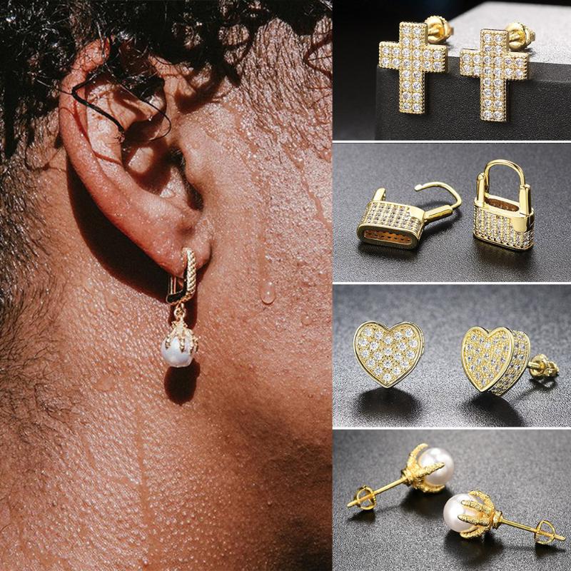 Stud Hip Hop Rapper Studded Earrings For Men Gold Color Iced Out CZ Hiphop Piercing Ear Accessories Women Personality JewelryStud StudStud S
Stud Hip Hop Rapper Studded Earrings For Men Gold Color Iced Out CZ Hiphop Piercing Ear Accessories Women Personality JewelryStud StudStud S