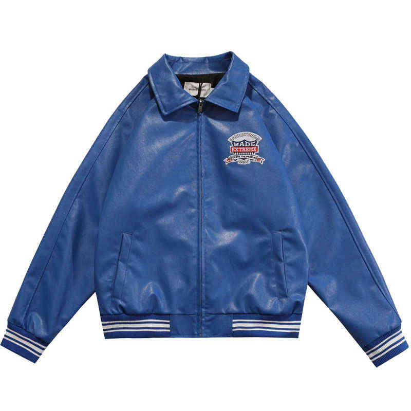 Leather Jackets For Men Letters Embroidery Vintage Motorcycle Jacket 2022 Harajuku Streetwear Varsity Jacket Coat Men's Clothing T220728, Blue
Leather Jackets For Men Letters Embroidery Vintage Motorcycle Jacket 2022 Harajuku Streetwear Varsity Jacket Coat Men's Clothing T220728, Blue