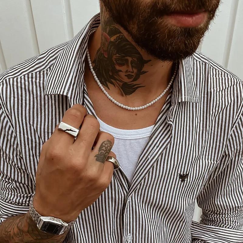 Pendant Necklaces Drop Handmade Pearls Choker For Men Punk Stainless Steel Jewelry 2022 4mm Size Natural Freshwater Pearl NecklacePendant