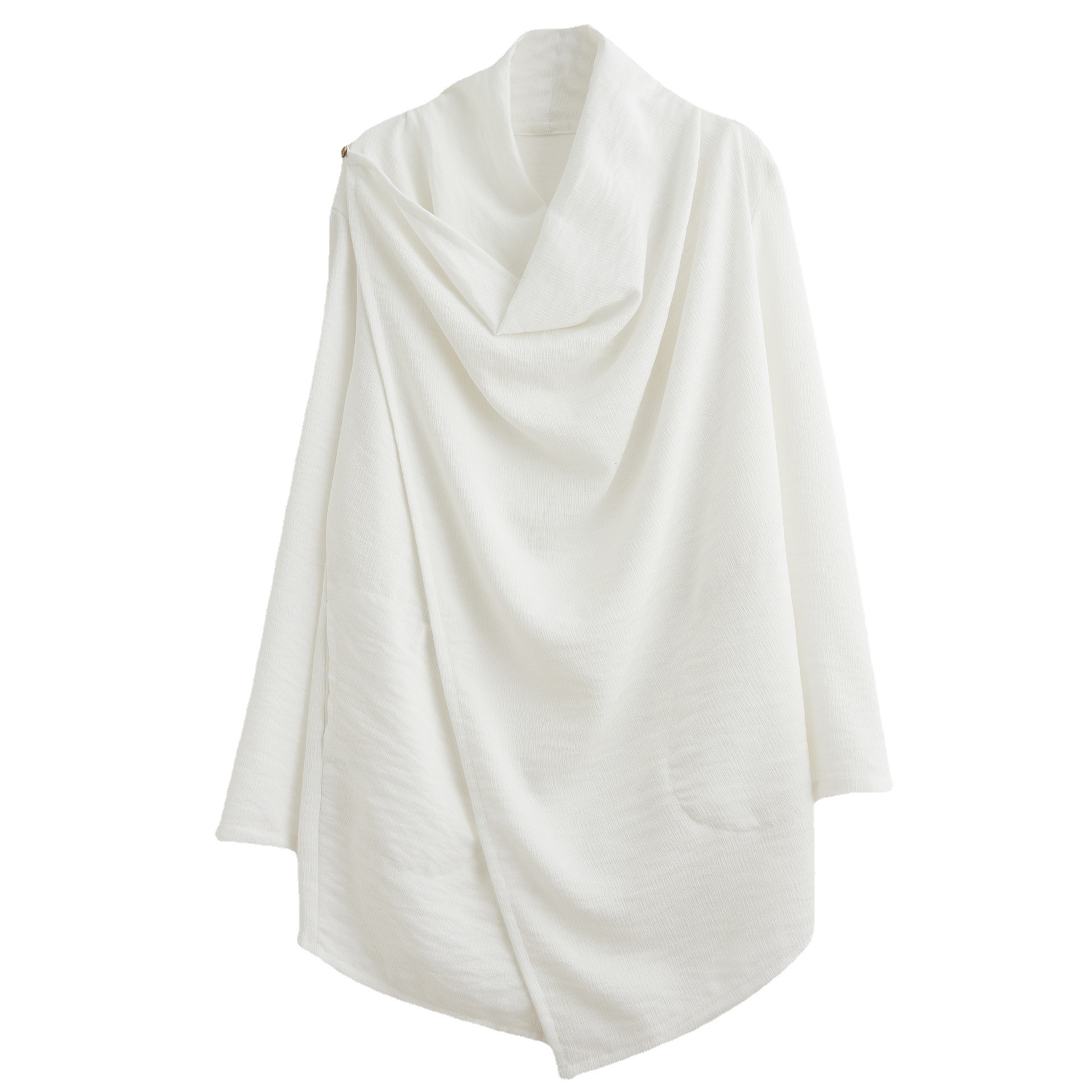 Summer Asian ethnic clothing Traditional Tang Suit Chinese Style Men Tops long sleeve oriental costume Black white causual loose outfit