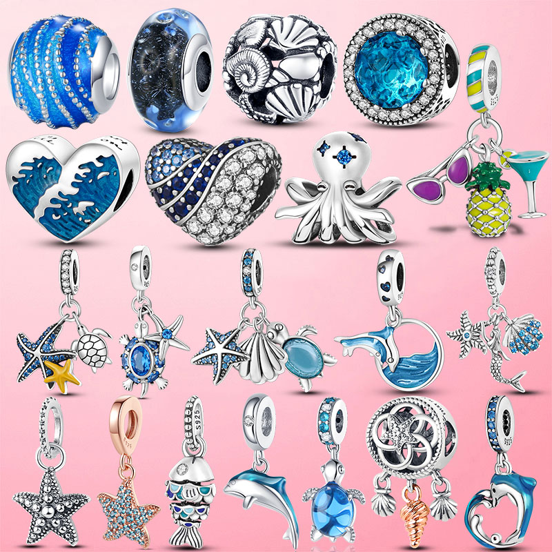 925 Sterling Silver Dangle Charm Starfish Turtle Shell Dolphin Beads Bead Fit Pandora Charms Bracelet DIY Jewelry Accessories
925 Sterling Silver Dangle Charm Starfish Turtle Shell Dolphin Beads Bead Fit Pandora Charms Bracelet DIY Jewelry Accessories