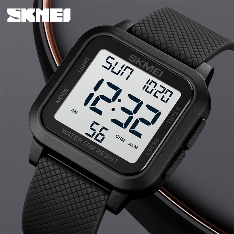 

SKMEI Brand Sport Digital Watch Fashion LED Men's Watches Chrono Electronic Wristwatch Waterproof Countdown Clock Reloj Hombre 220407, Blue white