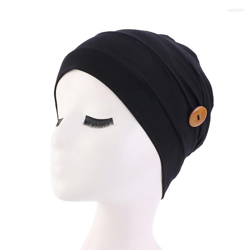 Hair Clips & Barrettes Cap Cotton Hat Button Wearing Mask Ear Protection Caps Turban Women Ladies Headwear Jewelry