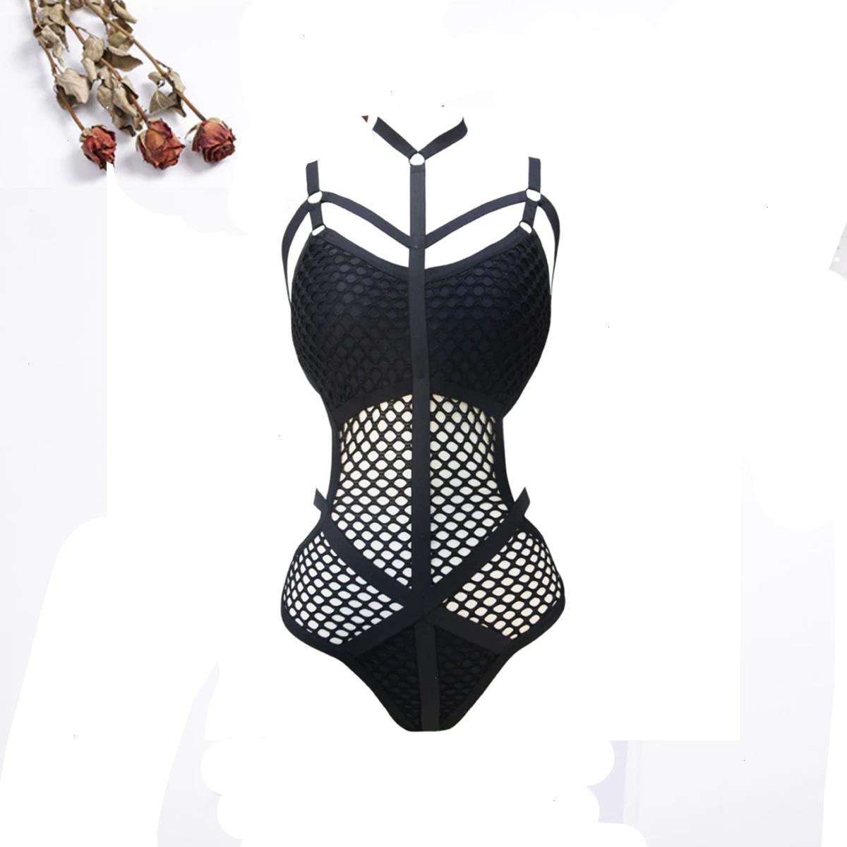 Sexy Womens Sheer Knit Fish Swimwear Net Mesh