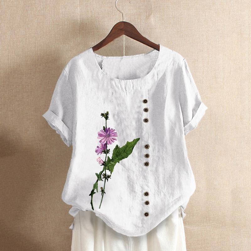 Women's Blouses & Shirts Floral Printed Blouse Button Short Sleeve Casual Tops Blusas Mujer O-neck Soild Loose Shirt Chemises Femme, Black
Women's Blouses & Shirts Floral Printed Blouse Button Short Sleeve Casual Tops Blusas Mujer O-neck Soild Loose Shirt Chemises Femme, Black