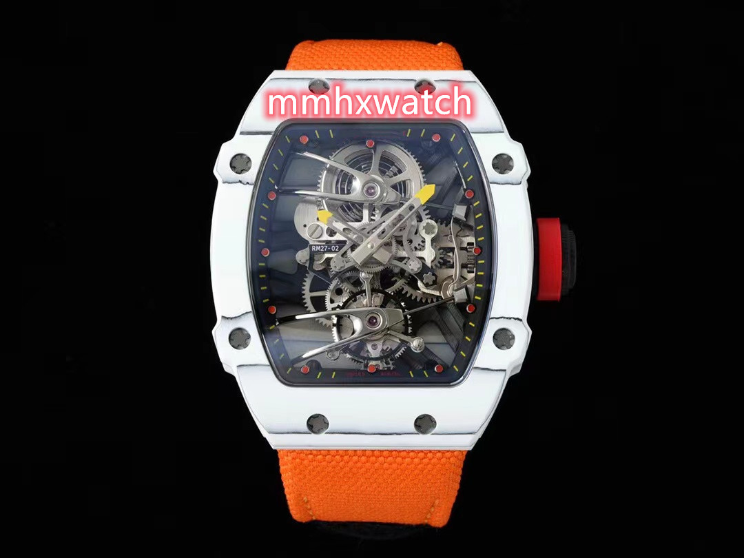 Sport Tourbillon Watch RM27-02 All-carbon fiber Case Sapphire Crystal Mirror Back Fast-rotating clockwork case provides up to 52 hours of power storage, As shown
Sport Tourbillon Watch RM27-02 All-carbon fiber Case Sapphire Crystal Mirror Back Fast-rotating clockwork case provides up to 52 hours of power storage, As shown