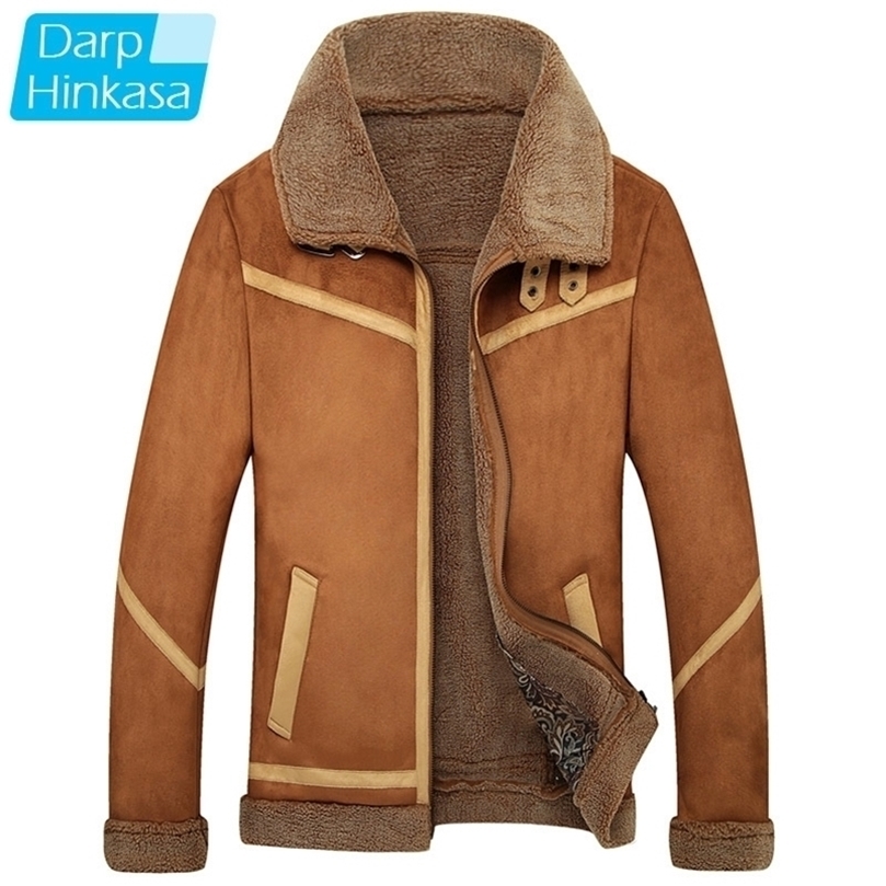 DARPHINKASA Winter Pilot Jacket Men Air Force Pilot Men Jacket Warm Fur Collar Men Thick Fleece Jacket 201127