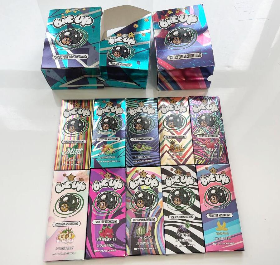 One Up Chocolate Bar Packing Boxes Mushroom Shrooms 3.5 Gram Oneup Packaging Package Box and Cream Display Box
One Up Chocolate Bar Packing Boxes Mushroom Shrooms 3.5 Gram Oneup Packaging Package Box and Cream Display Box