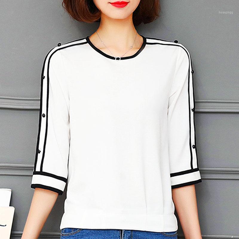 Tops Blouses 2022 Chiffon Blouse Shirts Ladies Solid Clothing O-Neck White Plus Size Women's &, Black
Tops Blouses 2022 Chiffon Blouse Shirts Ladies Solid Clothing O-Neck White Plus Size Women's &, Black