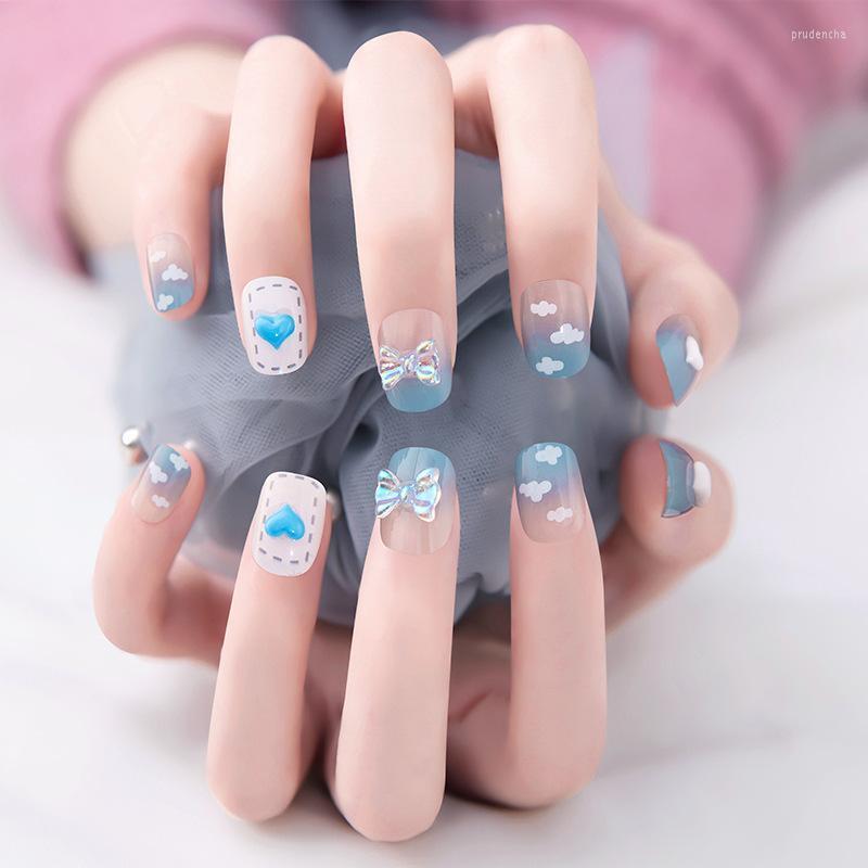 False Nails 24PCS Blue Mini Clouds Fake Press On Midi Round Head Removable Wearable Artificial Salon DIY Art Prud22
False Nails 24PCS Blue Mini Clouds Fake Press On Midi Round Head Removable Wearable Artificial Salon DIY Art Prud22