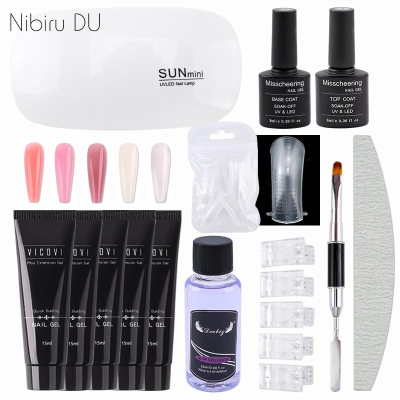 Nail Art Kits Poly Nails Gel Kit With UV LED Lamp All For Manicure Set Nails Accessories Quick Building Clear Gel Extension
Nail Art Kits Poly Nails Gel Kit With UV LED Lamp All For Manicure Set Nails Accessories Quick Building Clear Gel Extension