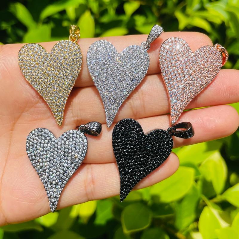 Charms 5pcs Heart Pendant For Woman Jewelry Making Clear Black Rhinestone Pave Cubic Zirconia Bracelet Necklace Create AccessoryCharmsCharms
Charms 5pcs Heart Pendant For Woman Jewelry Making Clear Black Rhinestone Pave Cubic Zirconia Bracelet Necklace Create AccessoryCharmsCharms