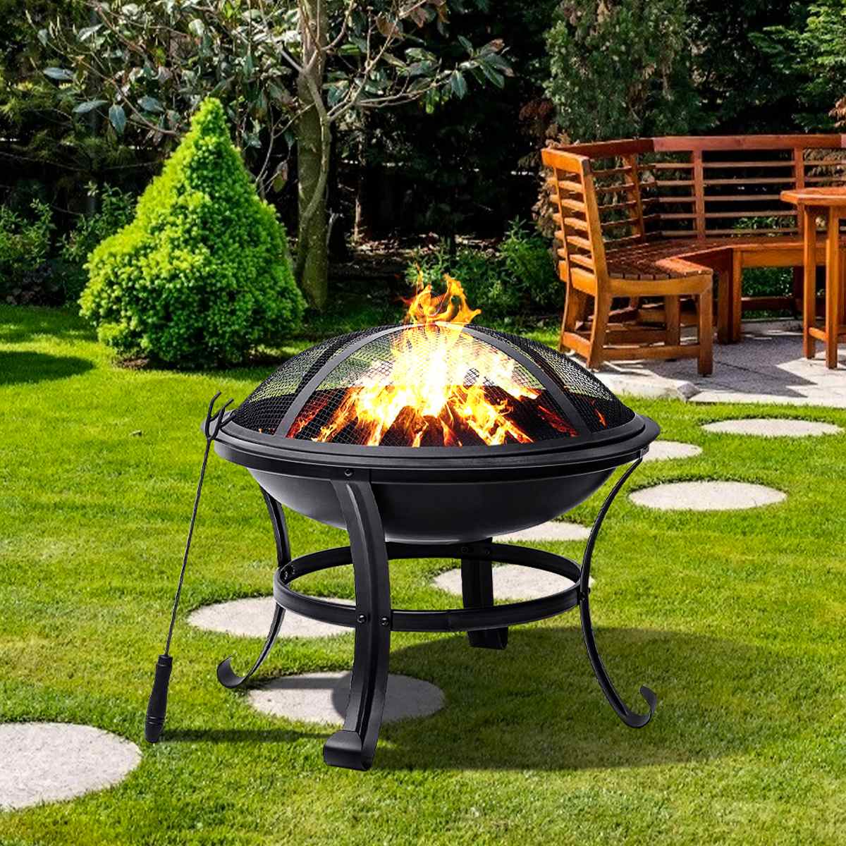 BBQ Grill Outdoor Wood Burning Fire Pit Stove Garden Patio Wood Log Barbecue Grill Net Set Cooking Tools Camping Brazier Stove
BBQ Grill Outdoor Wood Burning Fire Pit Stove Garden Patio Wood Log Barbecue Grill Net Set Cooking Tools Camping Brazier Stove