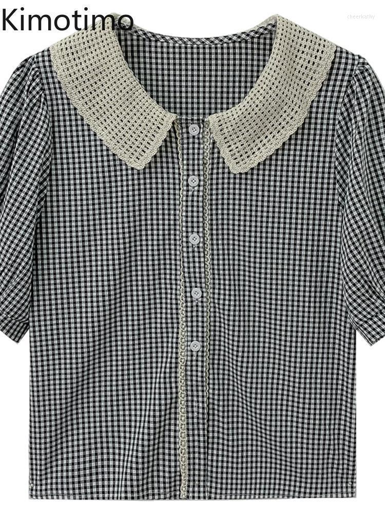 Women's Blouses & Shirts Kimotimo Women Doll Collar Plaid Button Up French Retro Puff Sleeve Loose Blouse 2022 Summer Age Reduction Harajuku, Black
Women's Blouses & Shirts Kimotimo Women Doll Collar Plaid Button Up French Retro Puff Sleeve Loose Blouse 2022 Summer Age Reduction Harajuku, Black