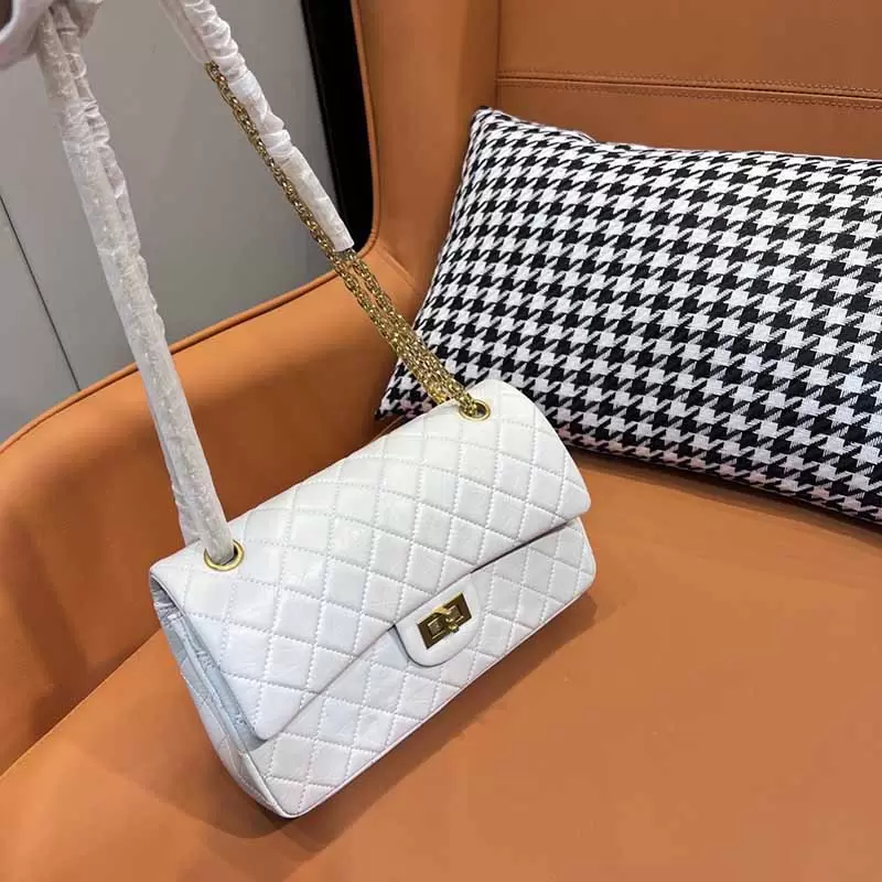 Double Flap 2.55 Designer Bags White Black Lambskin French Handbags Designers Gold-Tone Silver-Tone Metal Chain High Capacity Hardware Coral Tote