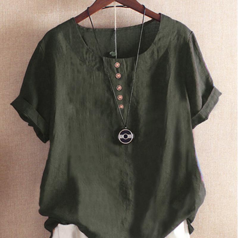 Women Cotton Linen Blouse Tops Vintage Short Sleeve Early Autumn O-Neck Print Top T-Shirt Plus Size Women's Blouses & Shirts, Green
Women Cotton Linen Blouse Tops Vintage Short Sleeve Early Autumn O-Neck Print Top T-Shirt Plus Size Women's Blouses & Shirts, Green