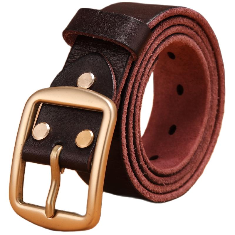 Belts Solid Brass Buckle For Mens Luxury Full Grain 100% Genuine Leather Designer Belt Men High Quality 2022 Vintage Jeans Brown, Red
Belts Solid Brass Buckle For Mens Luxury Full Grain 100% Genuine Leather Designer Belt Men High Quality 2022 Vintage Jeans Brown, Red