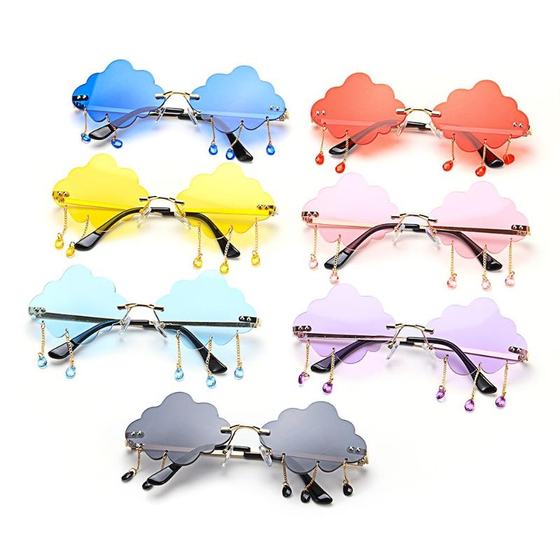 Sunglasses 1PC Unisex Fashion Retro Rimless Vintage Clouds Diamond Tassel Steampunk Disco Glasses Funny Cloud Shaped Shades, White;black
Sunglasses 1PC Unisex Fashion Retro Rimless Vintage Clouds Diamond Tassel Steampunk Disco Glasses Funny Cloud Shaped Shades, White;black