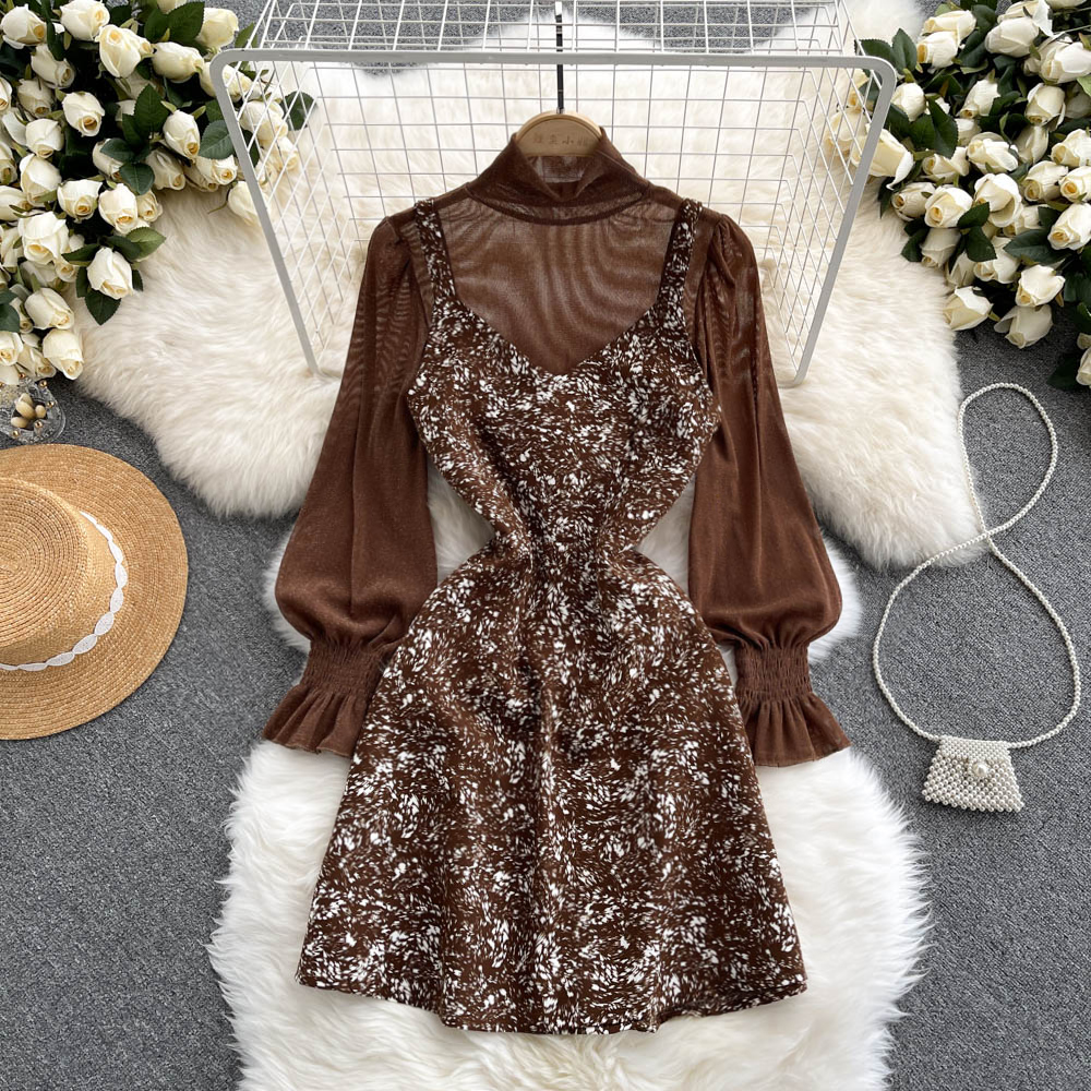 Vintage Fashion Suit Women Two Piece Dress Temperament Puff Long Sleeve Basic Top V Neck Floral Dresses Temperament 2022, Same as picture
Vintage Fashion Suit Women Two Piece Dress Temperament Puff Long Sleeve Basic Top V Neck Floral Dresses Temperament 2022, Same as picture