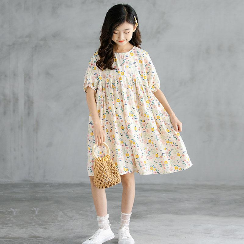 Girl's Dresses 2022 Floral Print Teens Kids Summer Dress Girls Children Clothing School Short Sleeve 100% Cotton Cute For Girl, Beige
Girl's Dresses 2022 Floral Print Teens Kids Summer Dress Girls Children Clothing School Short Sleeve 100% Cotton Cute For Girl, Beige