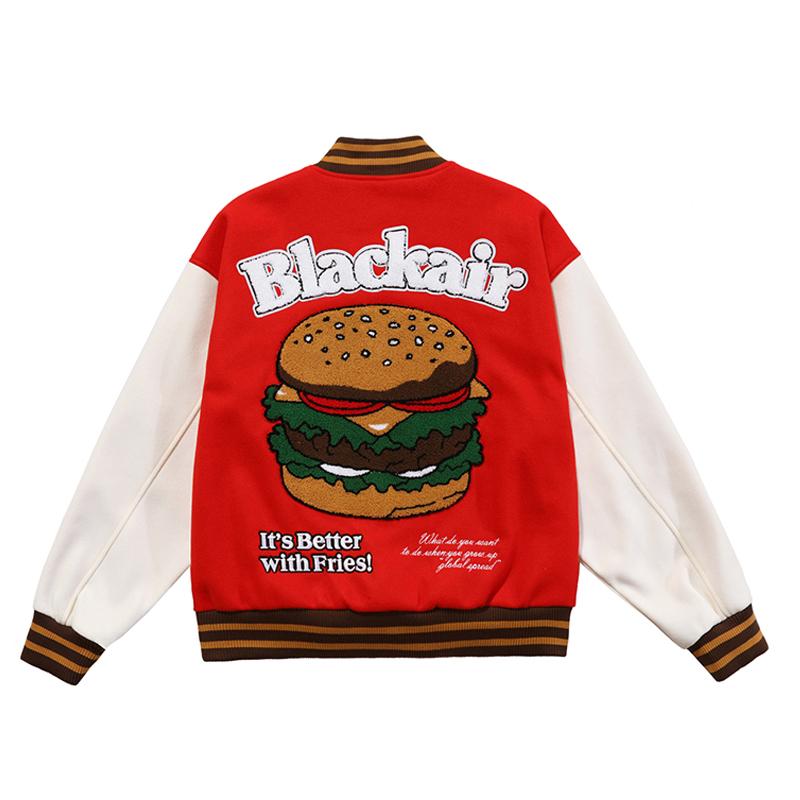 Men's Jackets Varsity Jacket Men Red Oversize Bomer Baseball Pu Leather Sleeve B Letter Hamburger Embroid Spring Autumn Baggy CoatsMen's, Black
Men's Jackets Varsity Jacket Men Red Oversize Bomer Baseball Pu Leather Sleeve B Letter Hamburger Embroid Spring Autumn Baggy CoatsMen's, Black