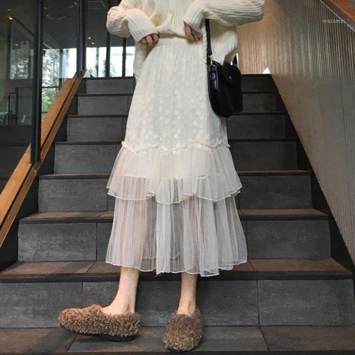 Women's Thin Lace Stitching Mesh Skirt Summer 2022 Flounce Design Korean-Style Student Medium-Length Skirts, White
Women's Thin Lace Stitching Mesh Skirt Summer 2022 Flounce Design Korean-Style Student Medium-Length Skirts, White