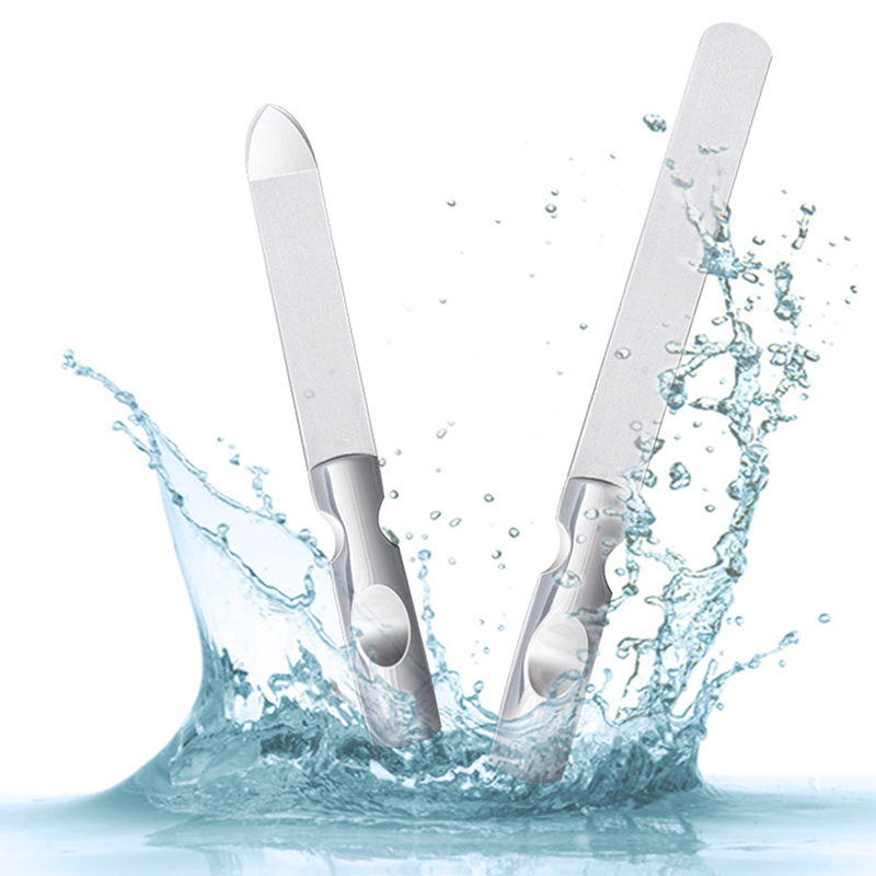 Nail Files Double Sided Art Sanding Washable File Rose Gold Stainless Steel Semilune Buffing Curved Professional Manicure Tools Limas De Unas De Doble