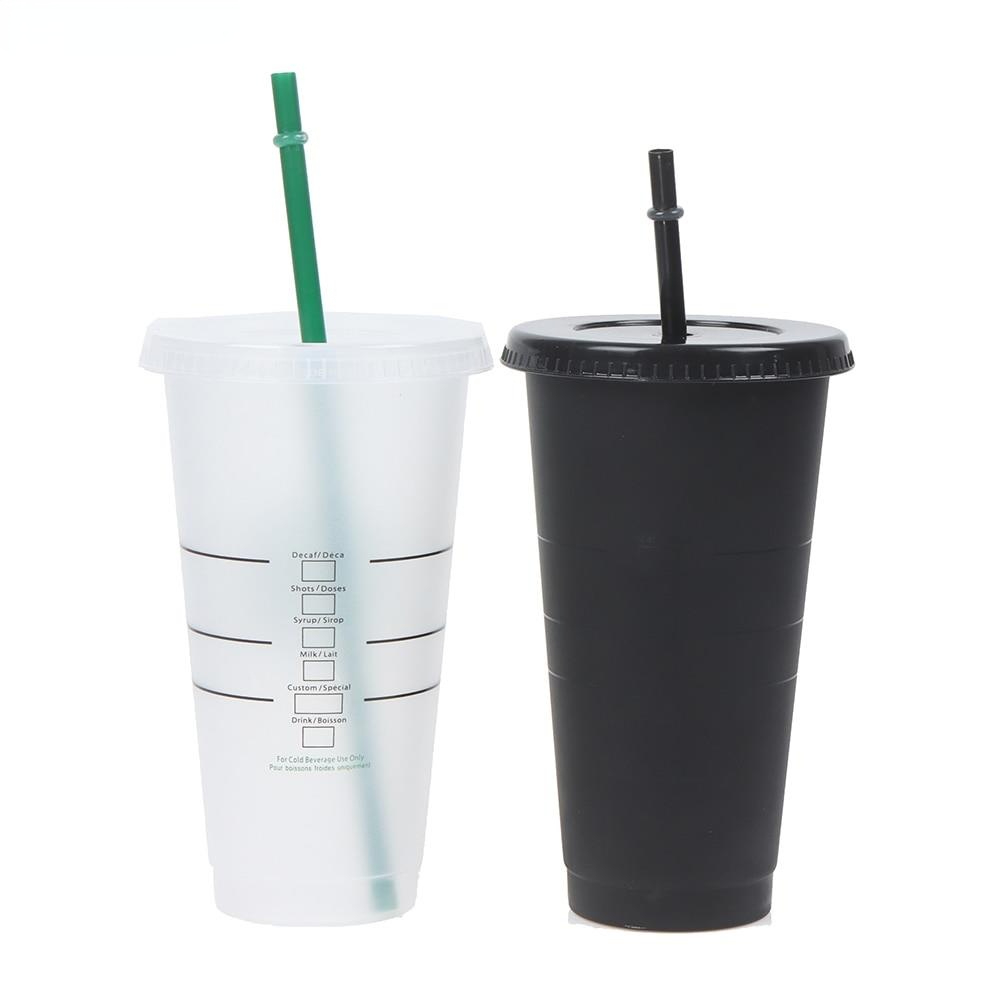 Starbucks Drink Change Color Straw Mugs with Lid Reusable Plastic Tumbler Matte coffe bottle Cup food grade PP plastic Hot 0406, Transparent
Starbucks Drink Change Color Straw Mugs with Lid Reusable Plastic Tumbler Matte coffe bottle Cup food grade PP plastic Hot 0406, Transparent