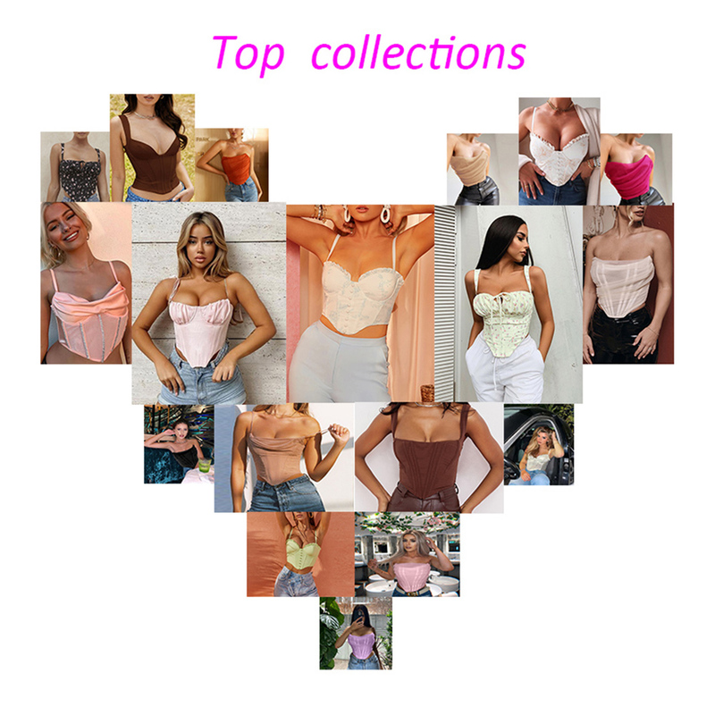 high quality Corset Top Y2k Women Arrivals Mesh Floral Sexy Tank Blue Female Crop For Party Club Streetwear 220316