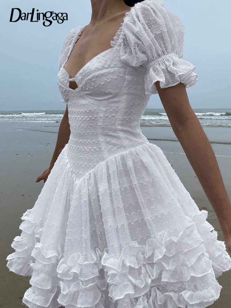 Darlingaga Fashion Chic Jacquard Corset Summer White Dress Mini Ruffles Patchwork Pleated Dress Women Frills Ball Gown Sundress
Darlingaga Fashion Chic Jacquard Corset Summer White Dress Mini Ruffles Patchwork Pleated Dress Women Frills Ball Gown Sundress