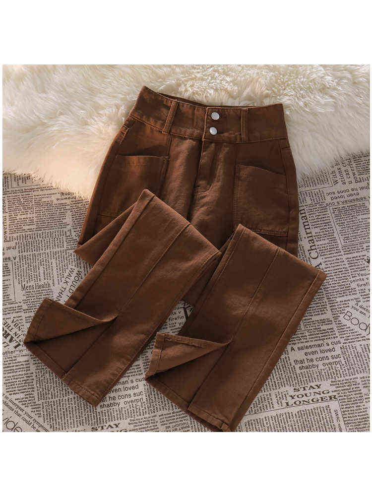 Retro High-waisted Slit Jeans Women's Spring Summer New Design Sense Niche Brow Micro Bell-bottom Denim Boot Cut Trousers Female T220728, Auburn
Retro High-waisted Slit Jeans Women's Spring Summer New Design Sense Niche Brow Micro Bell-bottom Denim Boot Cut Trousers Female T220728, Auburn