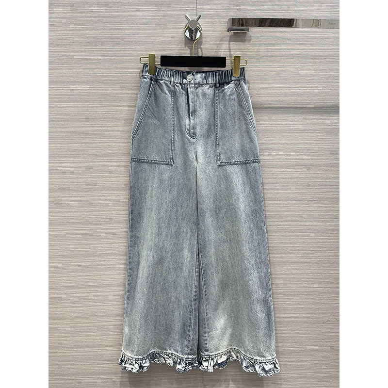 Street wear Ruffles Patchwork Wide Leg Pants Women Elastic High Waist Washed Light Blue Denim Pants Loose Casual Jeans
Street wear Ruffles Patchwork Wide Leg Pants Women Elastic High Waist Washed Light Blue Denim Pants Loose Casual Jeans