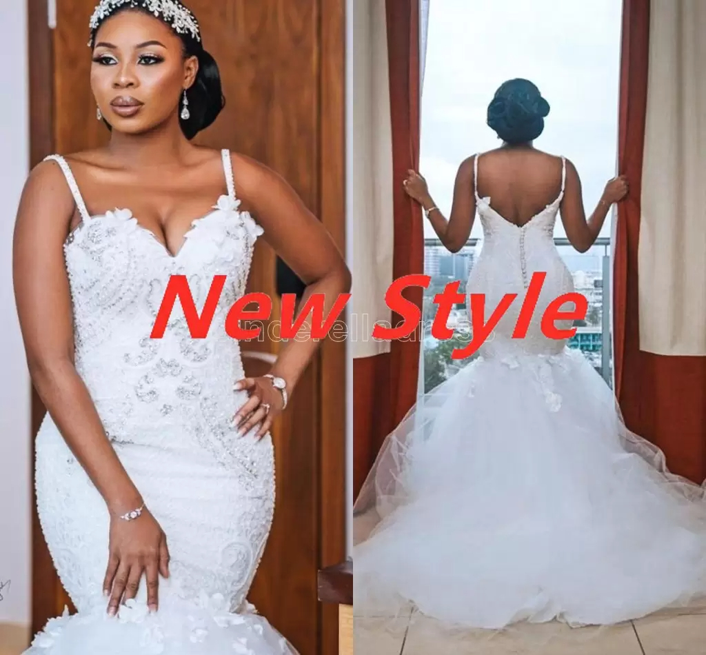 2022 Elegant White Sweetheart Spaghetti Strap Mermaid Wedding Dresses African Arabic Beads Appliques Runched Long Train Bridal Gowns Plus Size BC9777, Gold
2022 Elegant White Sweetheart Spaghetti Strap Mermaid Wedding Dresses African Arabic Beads Appliques Runched Long Train Bridal Gowns Plus Size BC9777, Gold