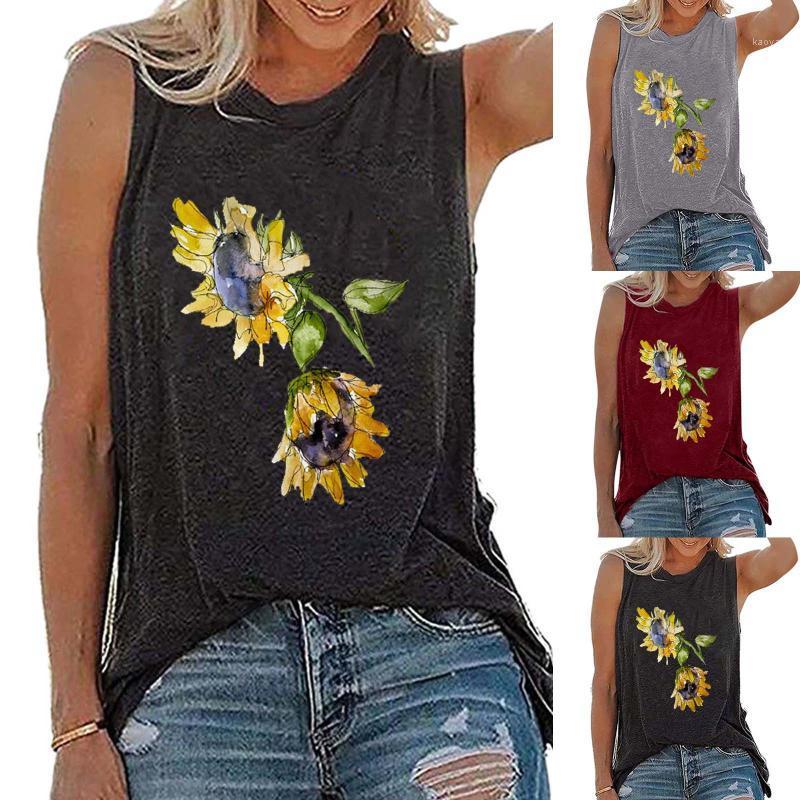 Women Sunflower Image Print Shirt Vest Top O-Neck Summer Basic Loose Sleeveless Tank Round Neck Casual Woman Clothes Bluzki Women' Tanks, Black
Women Sunflower Image Print Shirt Vest Top O-Neck Summer Basic Loose Sleeveless Tank Round Neck Casual Woman Clothes Bluzki Women' Tanks, Black