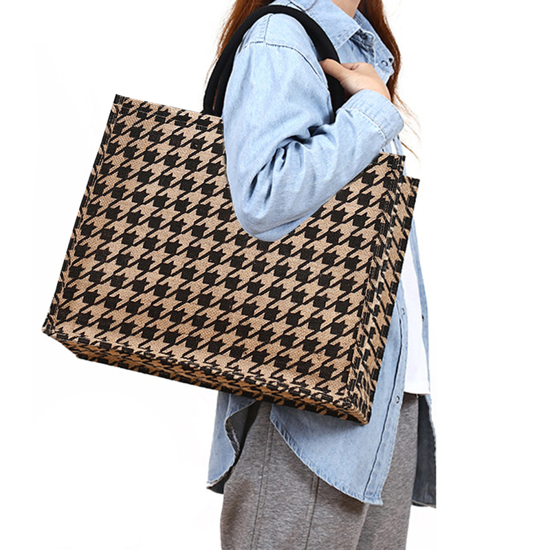 Linen Shopping Handbags Casual Ladies Animal Printed Pattern Tote Square Large Capacity Storage Top-Handle Bag CX220325