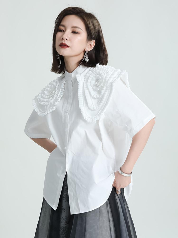 Women' Blouses & Shirts Women White Flower Vintage Blouse Stand Collar Half Sleeve Loose Fit Shirt Fashion Tide Spring Summer 2022 M141Wome
Women' Blouses & Shirts Women White Flower Vintage Blouse Stand Collar Half Sleeve Loose Fit Shirt Fashion Tide Spring Summer 2022 M141Wome
