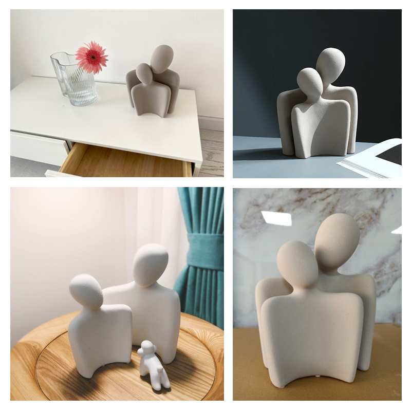 Statue Decoration Home Accessories Resin Abstract Sculpture Modern Art Couple Model Office Desk Decor Figurines for Living Room