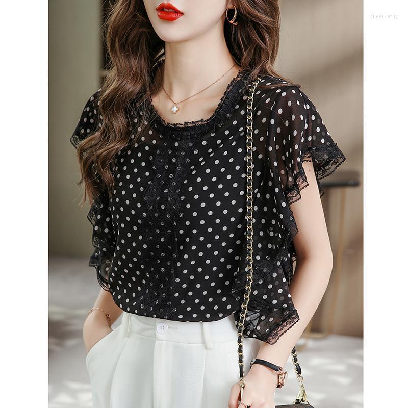 Women' Blouses & Shirts Chiffon Blouse Short Sleeve Summer Style Loose Fashion Flounces Shoulder Lace Super Fairy BlouseWomen' Chee22, Black
Women' Blouses & Shirts Chiffon Blouse Short Sleeve Summer Style Loose Fashion Flounces Shoulder Lace Super Fairy BlouseWomen' Chee22, Black