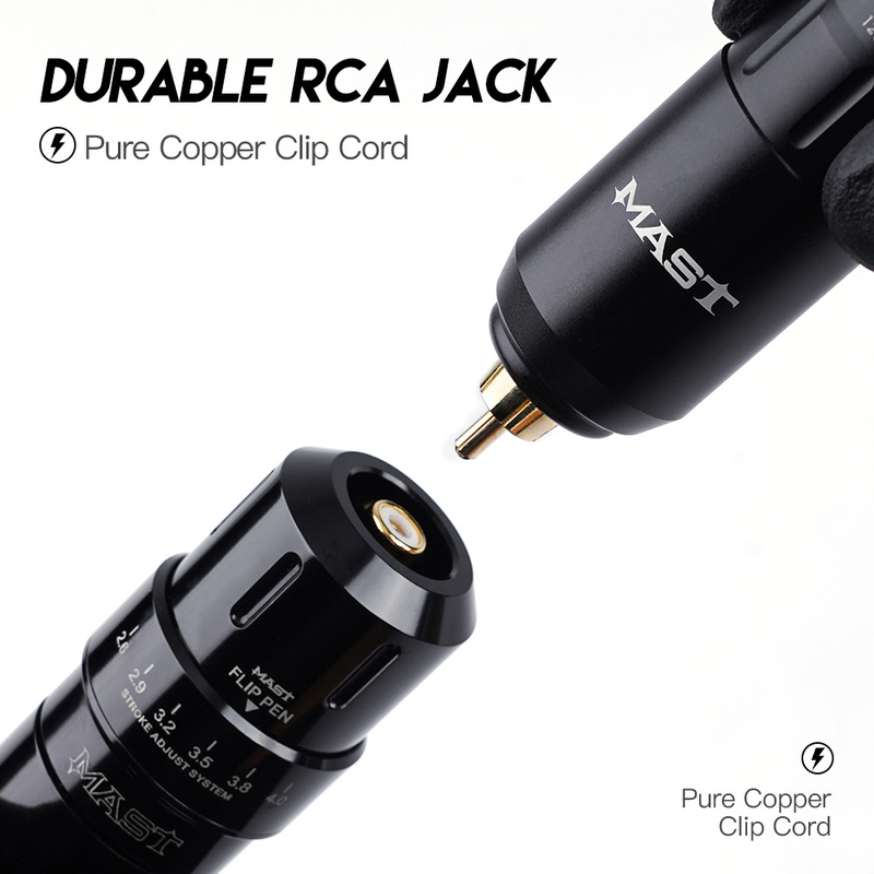 Mast Flip Adjustable Stroke Lengths Makeup Tattoo Machine Pen Kit PMU Permanent Rechargeable with Mini Wireless Power Supply Set 220708