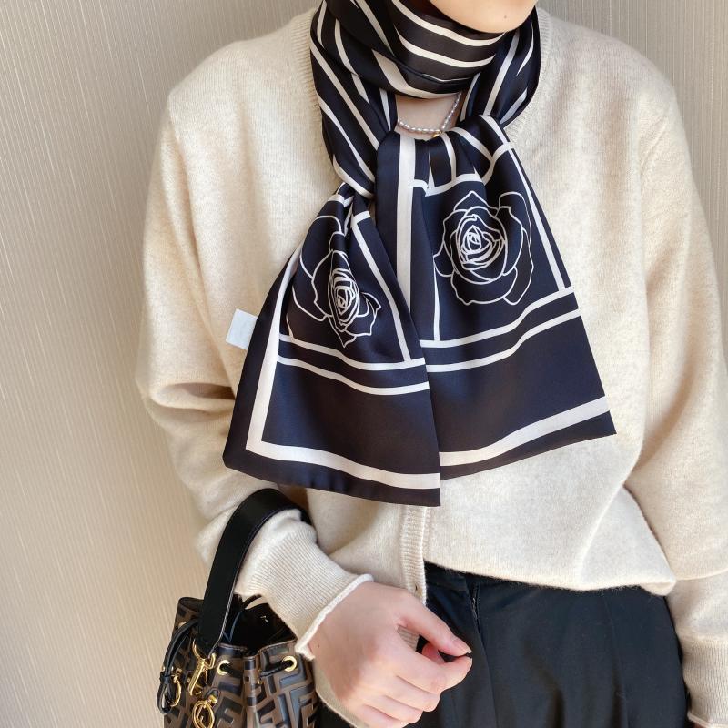 Scarves Hijab Silk Scarf Women Fashion Flower Striped Long Advanced Feeling Lady Hair Band Foulard Neckerchief Female Bandana Shawl
Scarves Hijab Silk Scarf Women Fashion Flower Striped Long Advanced Feeling Lady Hair Band Foulard Neckerchief Female Bandana Shawl