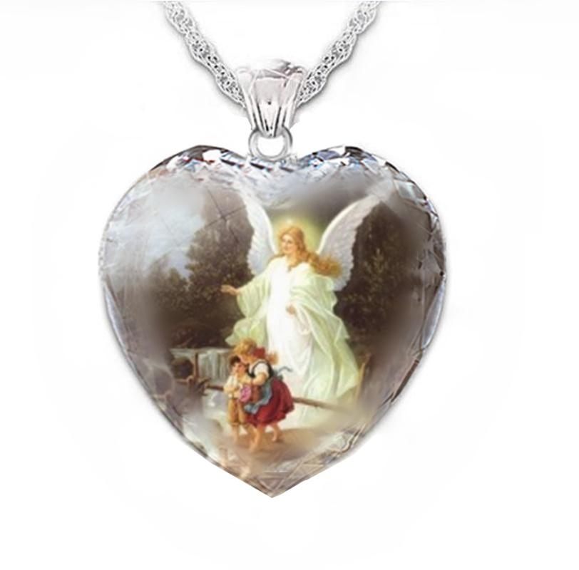 Pendant Necklaces Exquisite Fashion Shiny Natural Crystal Angel Necklace Cute Little Heart Shaped Women Amulet Christian
Pendant Necklaces Exquisite Fashion Shiny Natural Crystal Angel Necklace Cute Little Heart Shaped Women Amulet Christian